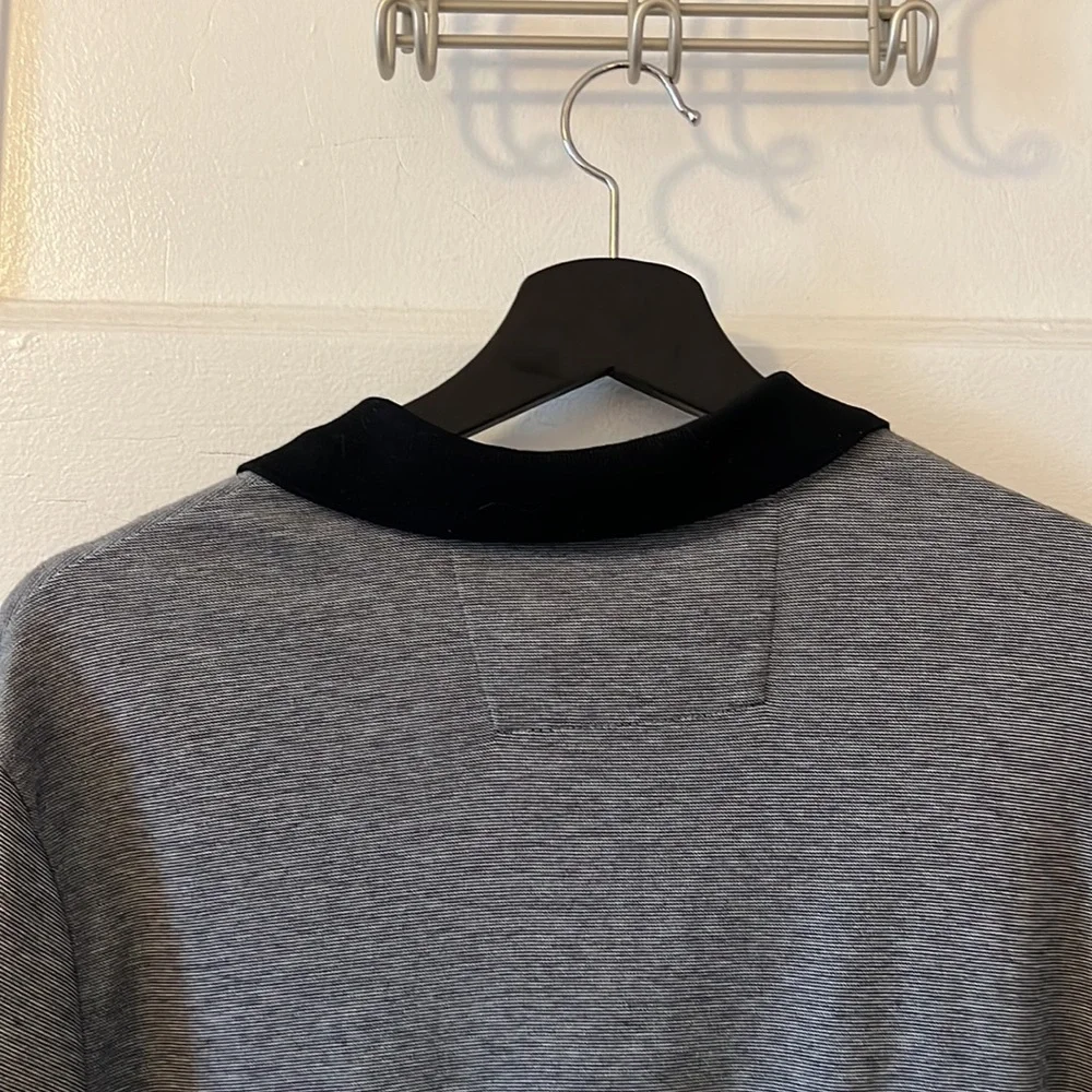 Banana Republic Gray Polo with Black Collar and Cuffs